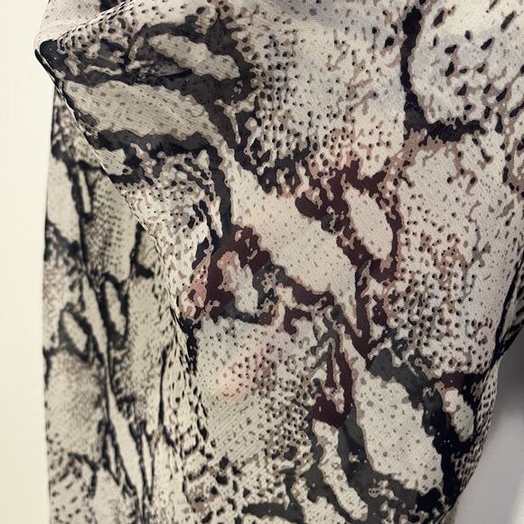 Super Down Dina Draper Sheer Chiffon Maxi Dress Snake Print Medium - Picture 9 of 16